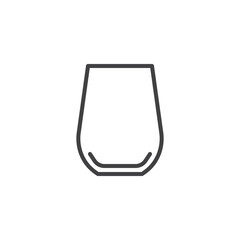 Fototapete - Stemless Wine Glass line icon