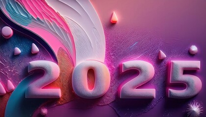 Poster - Creative 2025 Digital Art Design for New Year