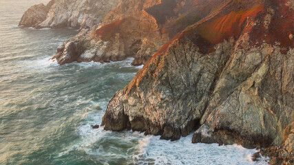 Wall Mural - The sheer cliffs of Devil's Slide promontory, San Mateo County Coast between Montara and Pacifica in California.