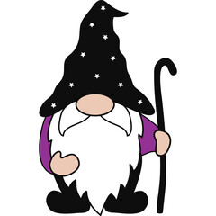 Sticker - Halloween Gnome Illustration
