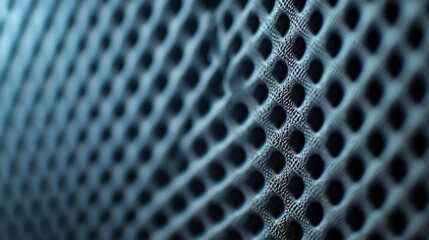 Closeup of Blue Mesh Fabric