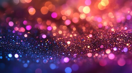 Poster - A vibrant abstract background featuring a blurred blend of colorful bokeh lights, creating a magical atmosphere.