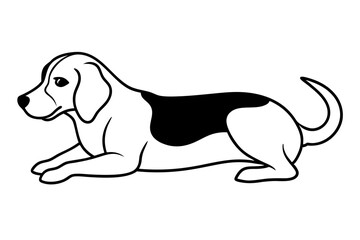 Poster - Hand drawn dog, outline vector illustration