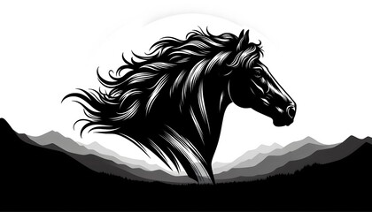 Naklejka na meble horse silhouette isolated on white