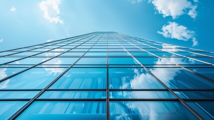 Poster - Environmentally friendly corporate tower with tempered glass windows