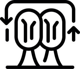Poster - Simple icon representing the communication between two parts of the brain