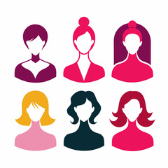 Woman icon silhouette vector art illustration with white background