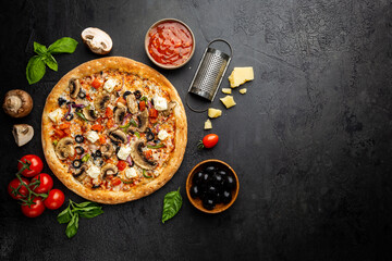 Wall Mural - Tasty vegetable pizza