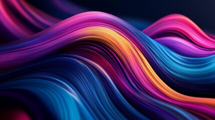 Wall Mural - Abstract Swirling Colors Blue, Purple, and Orange 3D Render, Abstract Background, Colorful Waves, 3D Art, Digital Art