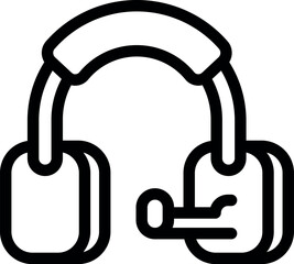 Poster - Simple icon of a headset with a microphone, perfect for representing gaming or customer service