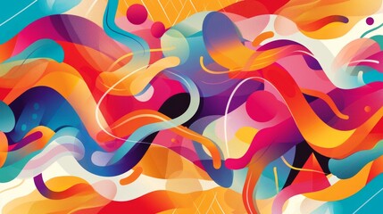 Poster - Develop a colorful vector background with a focus on rich, saturated hues and dynamic compositions.