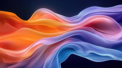 Wall Mural - Abstract colorful flowing fabric with vibrant hues, perfect for creative backgrounds.