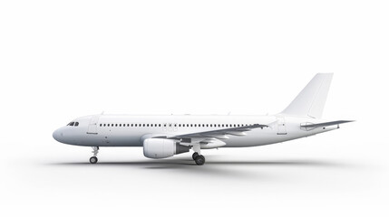 Wall Mural - white commercial airplane isolated on white