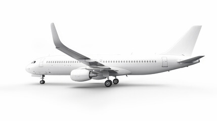 Wall Mural - white commercial airplane isolated on white