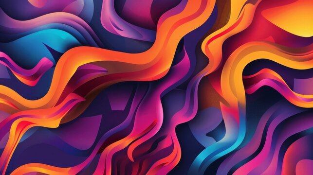 Create a vibrant and dynamic vector background with a colorful palette of swirling abstract shapes. The design should be visually captivating, 