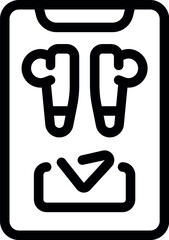 Poster - Simple icon of a smartphone showing its wireless earbuds charging