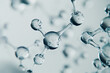 © JLV - Gros plan sur des bulles d'eau transparentes, macro sur des molécules H2O, fond gris clair lumineux