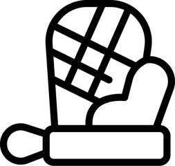 Poster - Simple vector icon of an oven mitt offering protection from heat