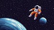 © Wimon - A pixel art superhero flying through space on a mission to save a distant planet