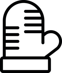 Poster - simple line icon of an oven mitt, symbolizing heat protection during cooking and baking activities