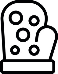 Poster - Simple vector illustration of a kitchen glove with dots on it to protect the hand from hot objects