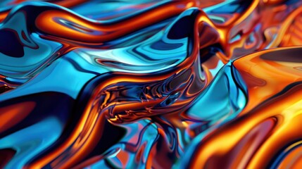 Poster - Abstract Colorful Liquid Metal Surface