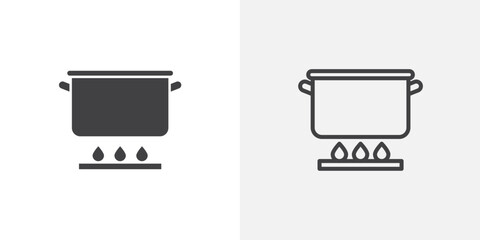 Wall Mural - Cooking vector icon set black filled and outlined style.