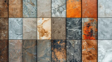 Poster - A stunning array of colorful tiles featuring intricate patterns, highlighting various textures in a bright and warm workspace