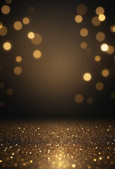 Sticker - Shiny background with black and gold radiant bokeh, soft glow