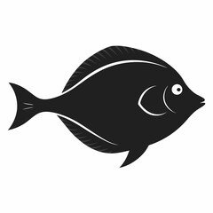 Wall Mural - Flounder Black silhouette