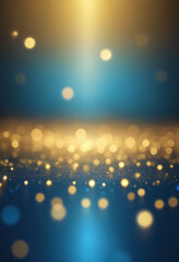 Poster - Shiny background with blue and gold radiant bokeh, soft glow