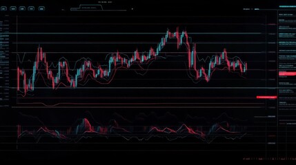 Wall Mural - stock market index charts and diagrams background