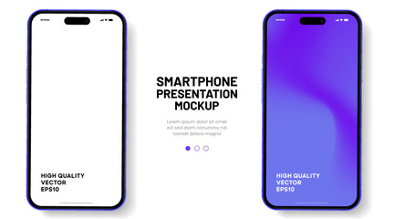 Poster - Realistic smartphone mockup. Mobile phone vector with isolated on white background. Device front view. 3D mobile phone with shadow. Realistic, high quality smart phone mockup for ui ux presentation.