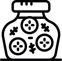 Poster - Glass jar preserving seasonal fruits with spices line icon for apps and websites