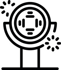 Poster - Line icon of a robot head spinning around, symbolizing the rapid evolution of artificial intelligence