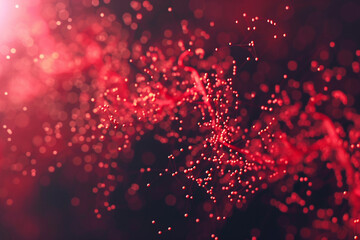 Wall Mural - Abstract Red Particle Network