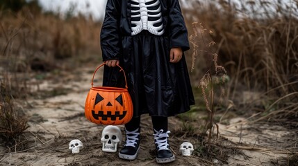 Wall Mural - the jack-o-lantern on children