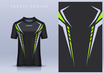 Poster - Fabric textile design for Sport t-shirt, Soccer jersey mockup for football club. uniform front view.	