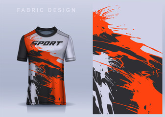 Sticker - Fabric textile design for Sport t-shirt, Soccer jersey mockup for football club. uniform front view.	