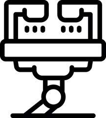 Poster - Line style icon of an electric train moving on rails, representing modern transportation and urban commuting