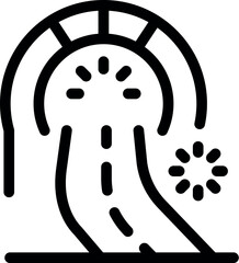 Poster - Simple road tunnel icon with a loading symbol at its end