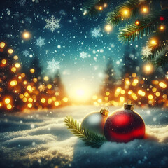 A Modern colorful Christmas holiday blurred bokeh background