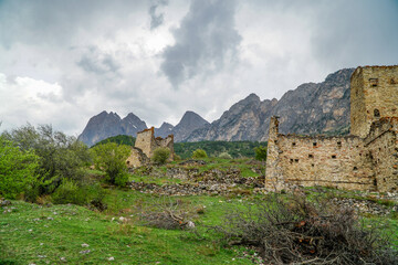 ruins of fortresses in the mountains