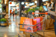 © sanjit536 - Miniature Shopping Cart with Colorful Gift Bags– E-commerce and Online Shopping Concept