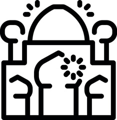 Poster - Line art icon of the taj mahal building with minarets