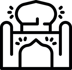 Sticker - Line art icon of a mosque, representing islamic culture and architecture