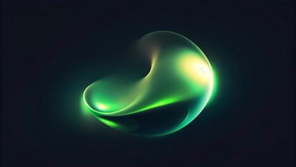 Wall Mural - Glowing green blurred light gradient dark grainy black background wallpaper abstract design