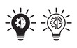 © Charles stockio - Innovation editable stroke and solid web icon set. set of light bulb with brain, wheel gear, Innovation symbol isolated on white background.