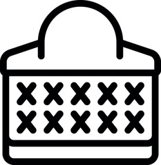Poster - This icon of a wicker basket represents concepts like craftsmanship, storage, and picnics