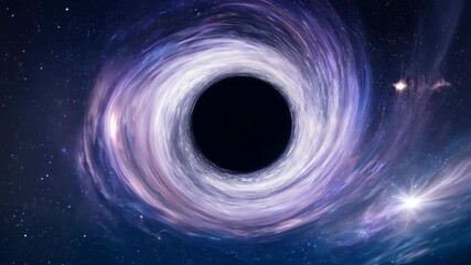 Poster - Black hole in space. Scientific phenomena of black hole star in space attracting galaxies
